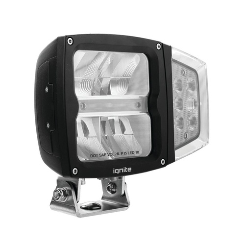 LED HEADLIGHT 10-30V HIGH /LOW BEAM 60W W/INDICATR BLCK FACE 1800 LOW 3600Lmns HIGH 