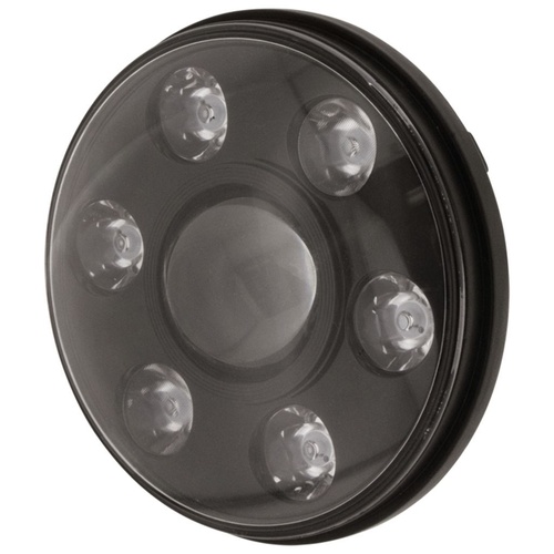 7&quot; LED HEADLIGHT 9-36V HIGH/LOW BEAM BLACK FASCIA