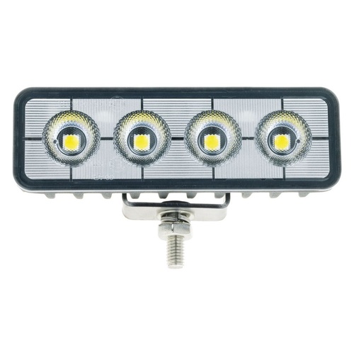LED RECTGL WORKLAMP FLOOD BEAM 70 Deg 9-36V 24W 4 LEDs BLACK HSNG 2,400 Lumens 
