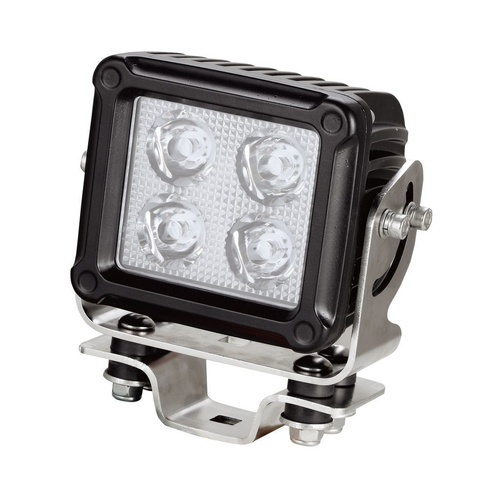 LED SQUARE WORKLAMP SPOT BEAM 9 - 36V 60W 4 LED&#39;s BLACK HSNG 6,380 Lumens IP69K 
