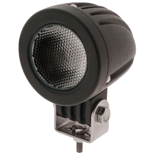 LED ROUND WORKLAMP FLOOD BEAM 9 - 36V 10W 1 LED BLACK HSNG 1,000 Lumens 