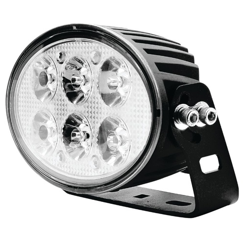 LED OVAL WORKLAMP FLOOD BEAM 10- 60V 60W 6 LED&#39;s BLACK HSNG 6,600 Lumens 